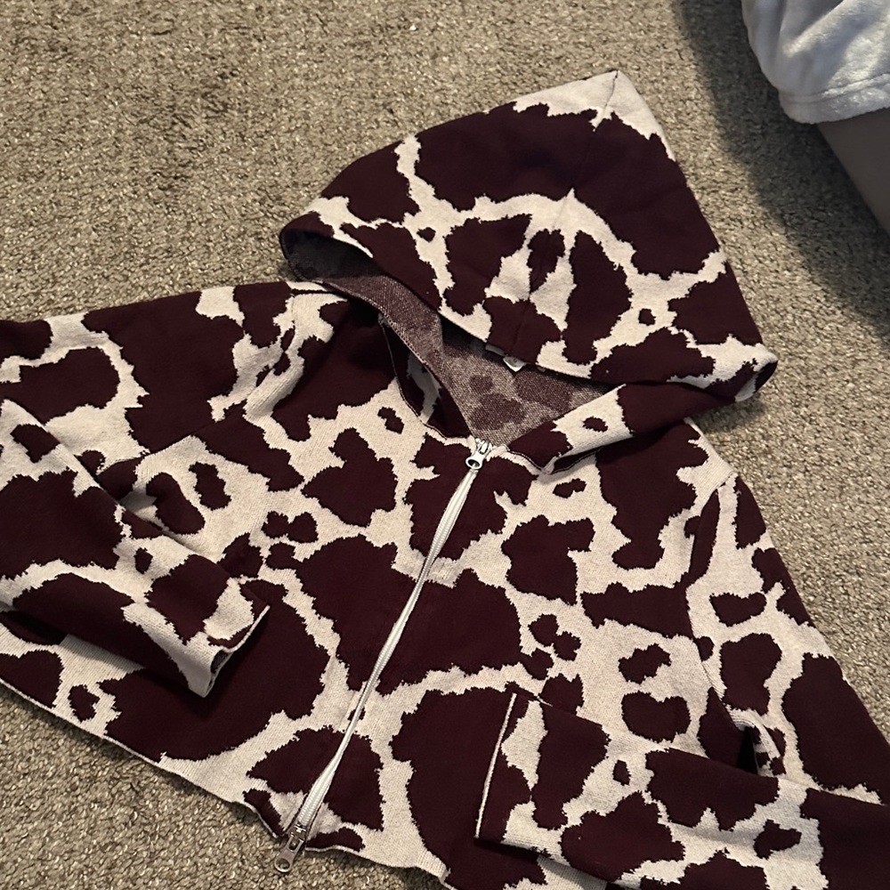 La Hearts Brown and Cream Hooded Jacket